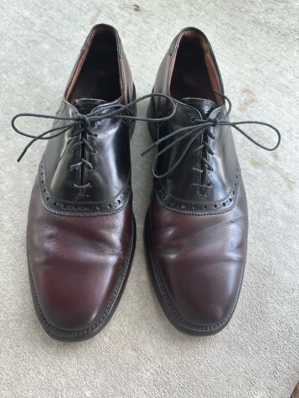 Allen Edmonds Polo Oxford Shoes 9.5B Oxblood /Black Dress Shoes Made in The USA
